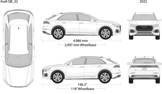 2022 Audi Q8 V22 Vehicle Wrap Template