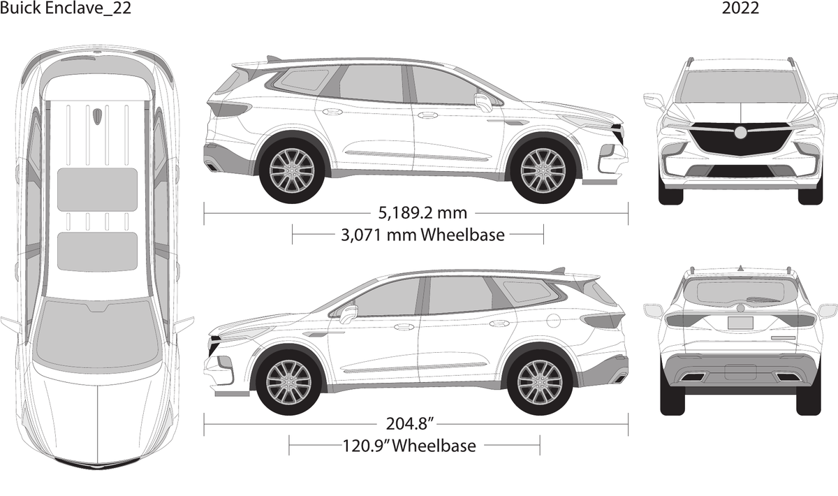 2022 Buick Enclave vector wrap template, Design-Ready PDF - GravBase
