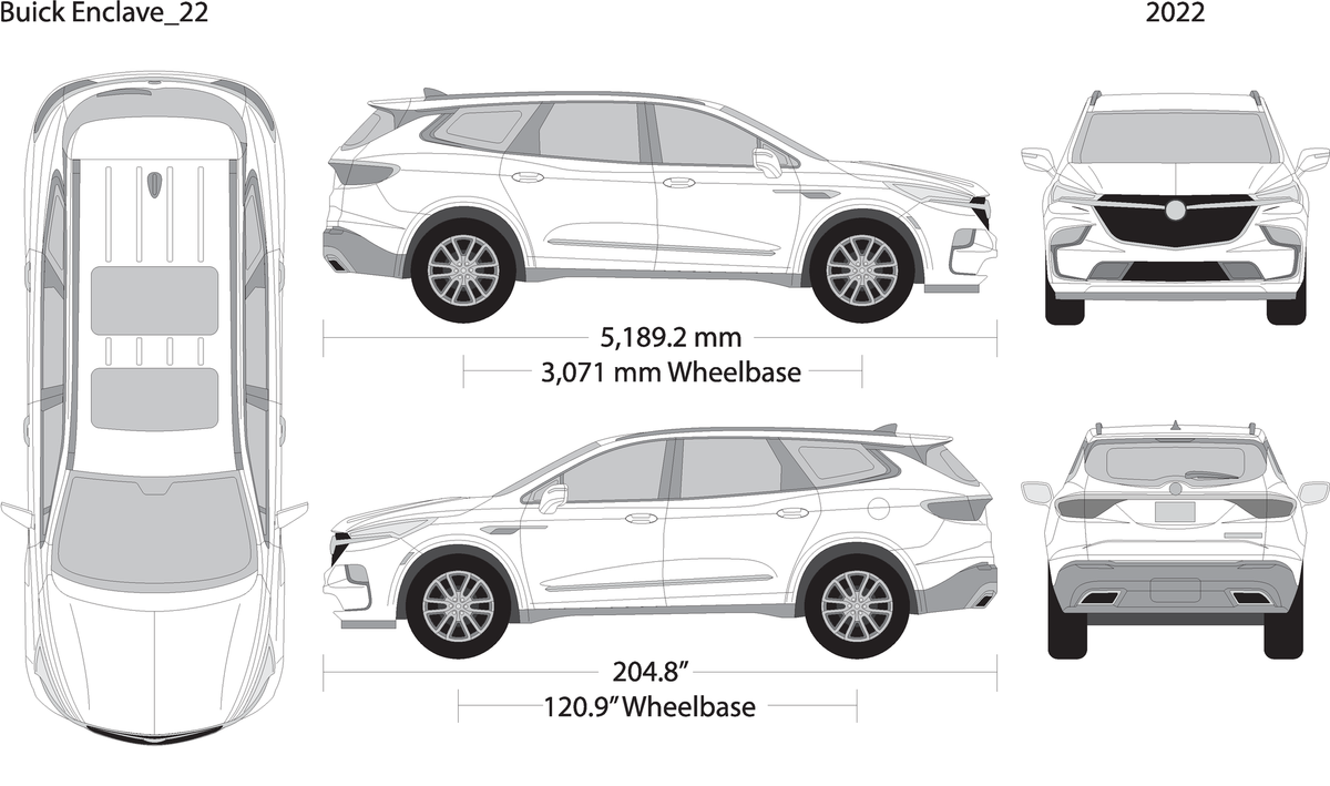 2022 Buick Enclave V22 Vehicle Wrap Template