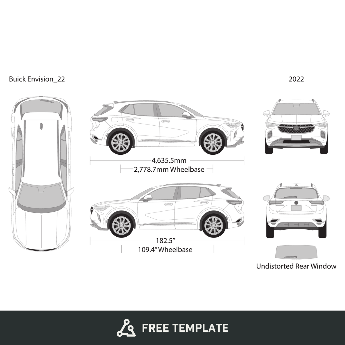 2022 Buick Envision free vector vehicle wrap template - GravBase