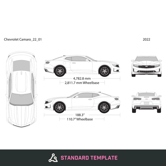 2022 Chevy Camaro vector wrap template V01, Design-Ready PDF - GravBase
