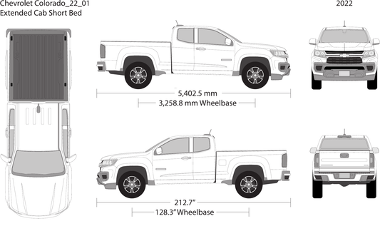 2022 Chevy Colorado vector wrap template V01, Design-Ready PDF - GravBase