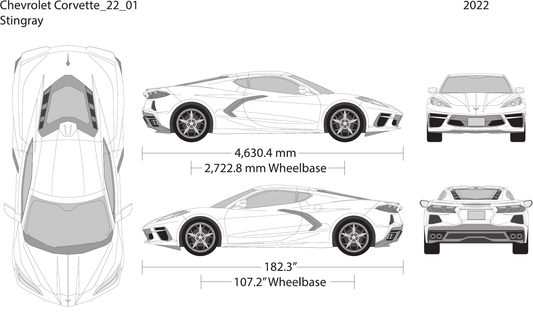 2022 Chevy Corvette vector wrap template, Design-Ready PDF - GravBase