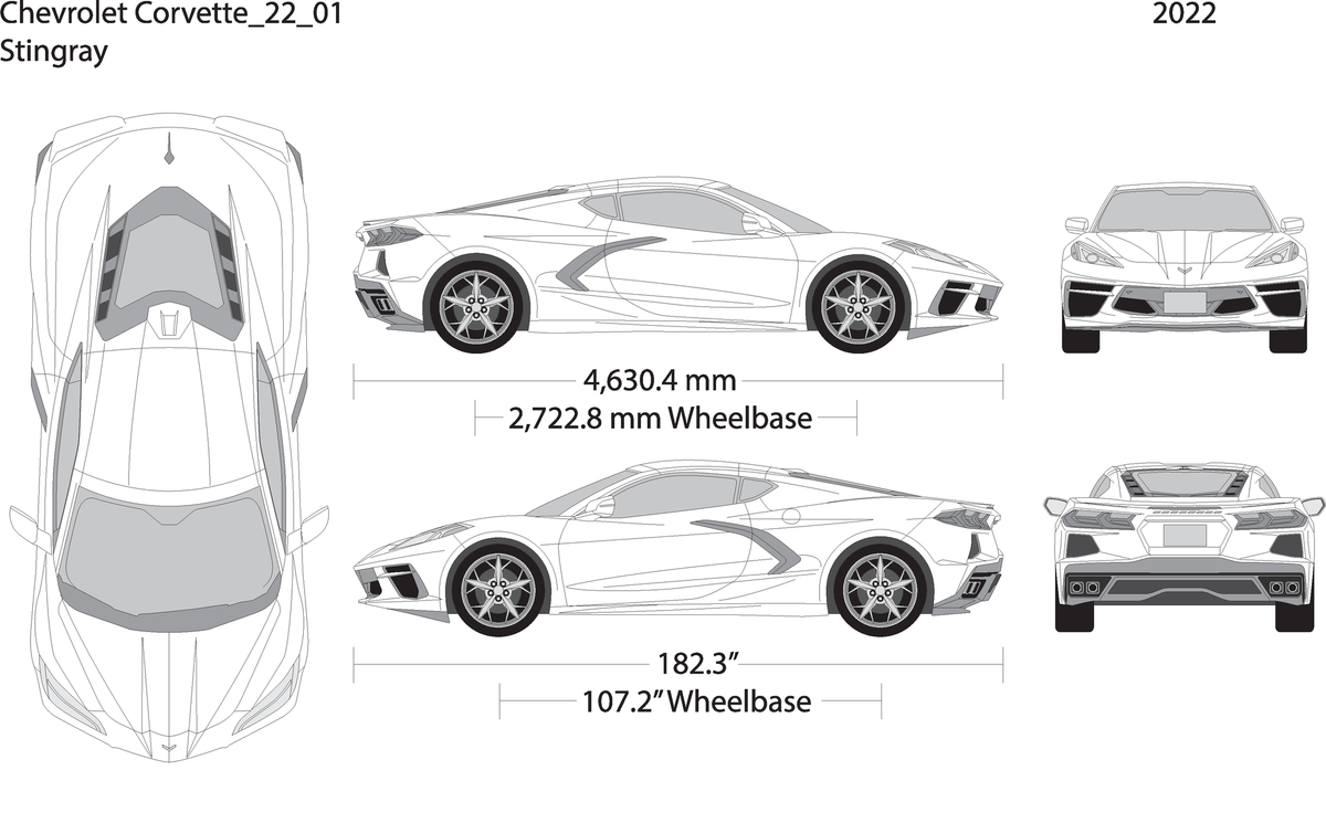 2022 Chevy Corvette V22 Vehicle Wrap Template