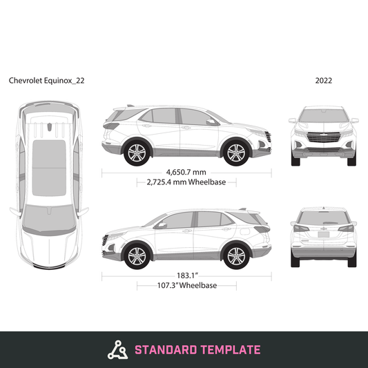 2022 Chevy Equinox vector wrap template, Design-Ready PDF - GravBase