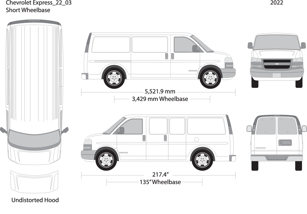 2022 Chevy Express V03 Vehicle Wrap Template