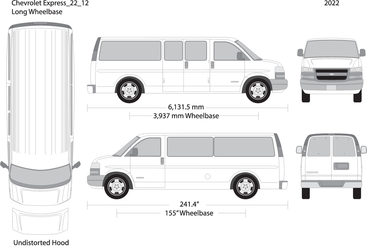 2022 Chevy Express V12 Vehicle Wrap Template