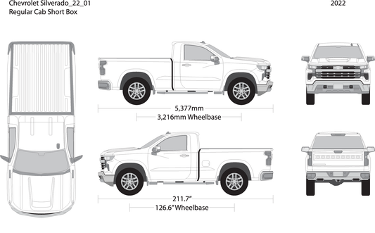 2022 Chevy Silverado 1500 V01 Vehicle Wrap Template