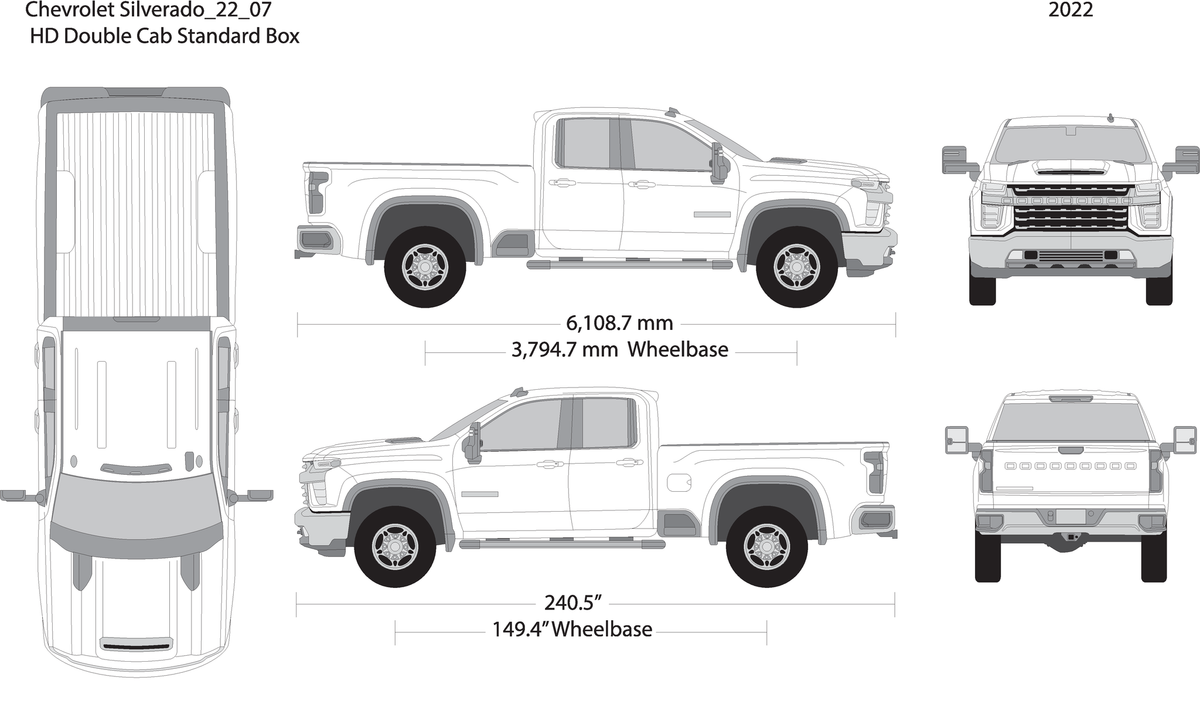 2022 Chevy Silverado 2500 3500 Hd V07 Vehicle Wrap Template