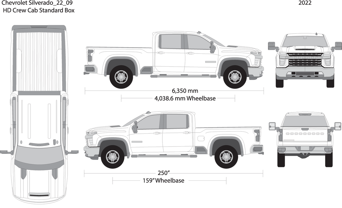 2022 Chevy Silverado 2500 3500 Hd V09 Vehicle Wrap Template