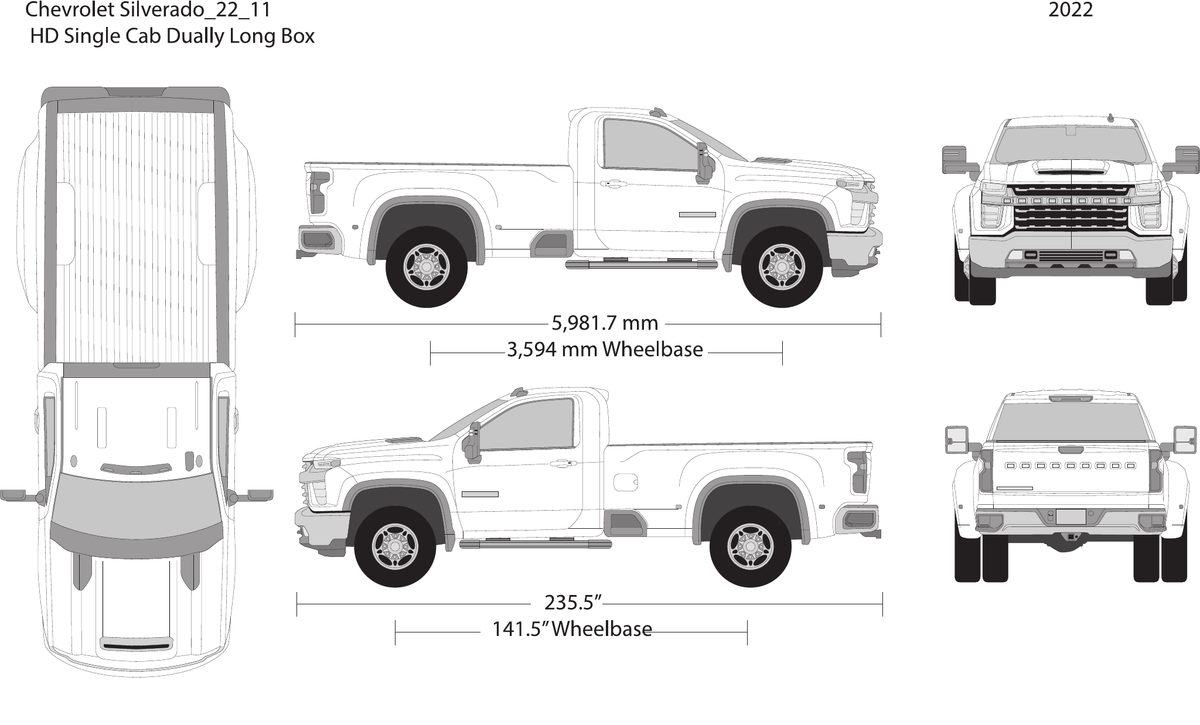 2022 Chevy Silverado 2500-3500 HD vector wrap template V11, Design-Ready PDF - GravBase