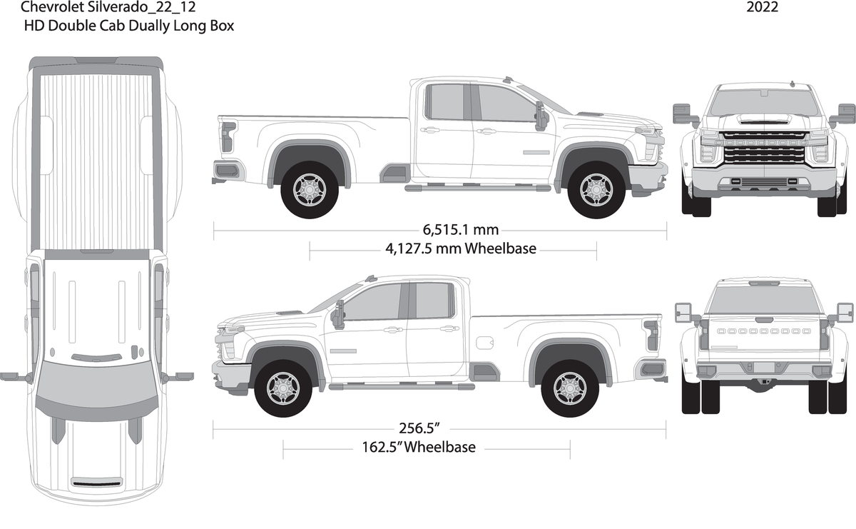 2022 Chevy Silverado 2500 3500 Hd V12 Vehicle Wrap Template