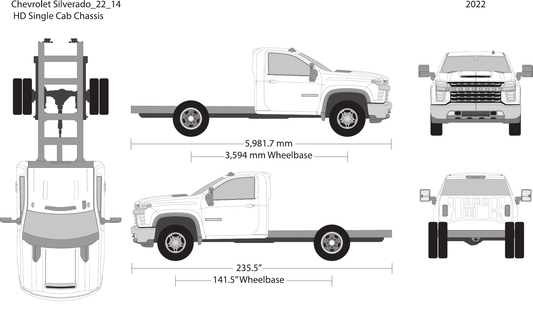 2022 Chevy Silverado 2500-3500 HD Vector Wrap Template - GravBase