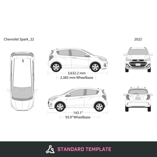 2022 Chevy Spark vector wrap template, Design-Ready PDF - GravBase