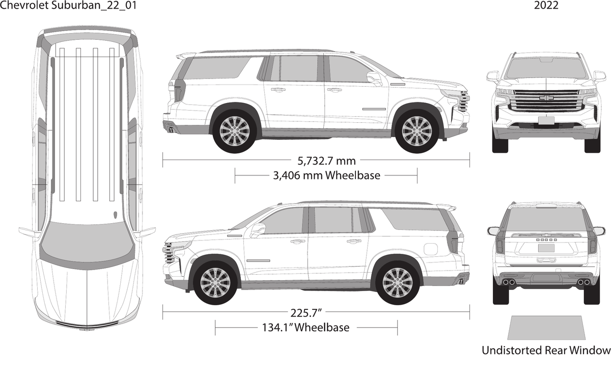 2022 Chevy Suburban vector wrap template, Design-Ready PDF - GravBase