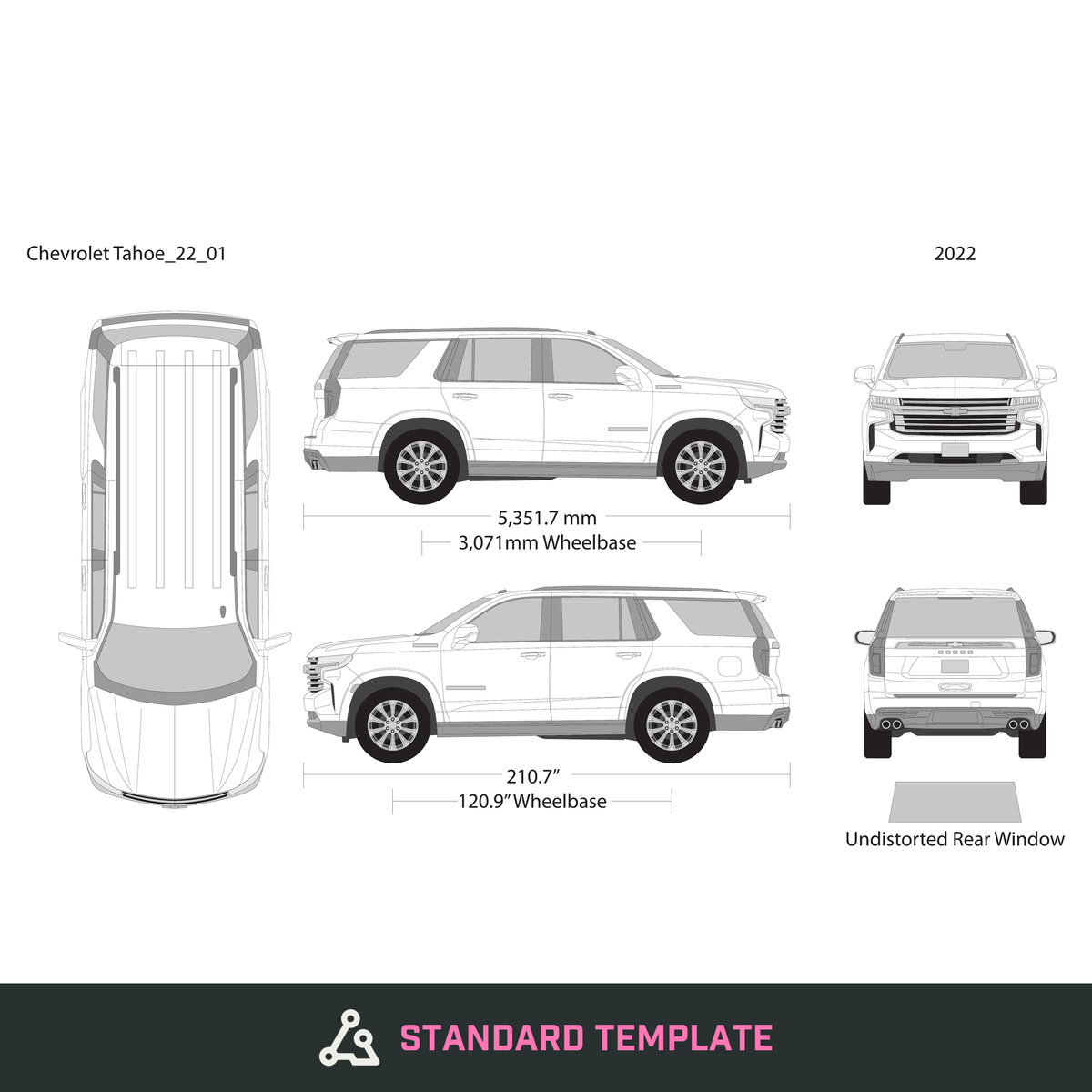 2022 Chevy Tahoe vector wrap template, Design-Ready PDF - GravBase