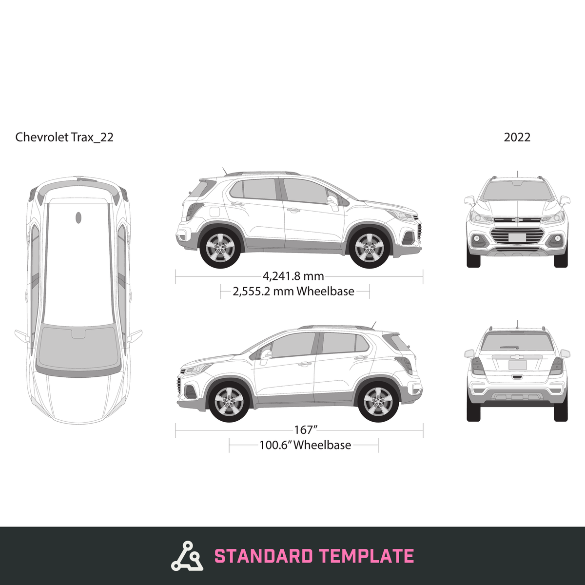2022 Chevy Trax vector wrap template, Design-Ready PDF - GravBase