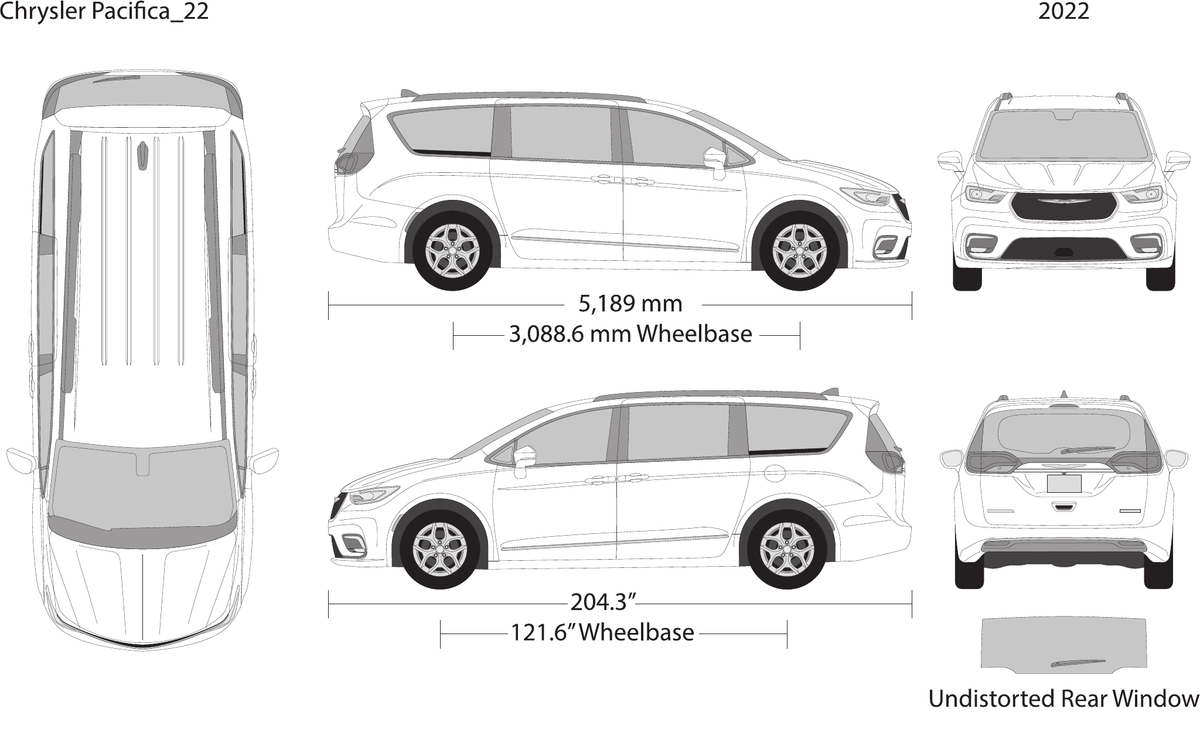 2022 Chrysler Pacifica vector wrap template, Design-Ready PDF - GravBase