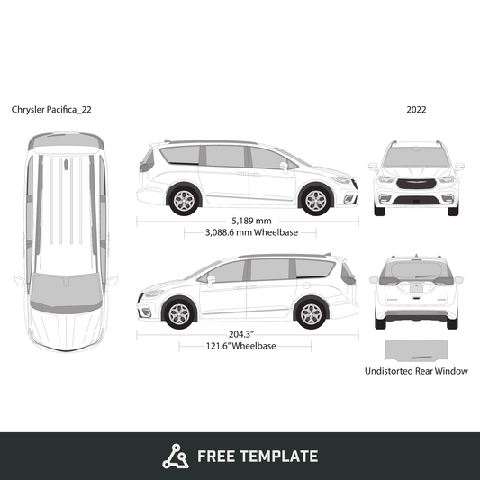 2022 Chrysler Pacifica free vector vehicle wrap template - GravBase