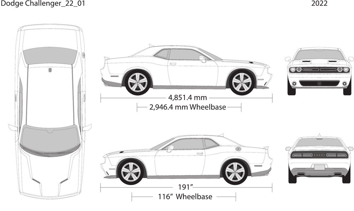 2022 Dodge Challenger vector wrap template, Design-Ready PDF - GravBase