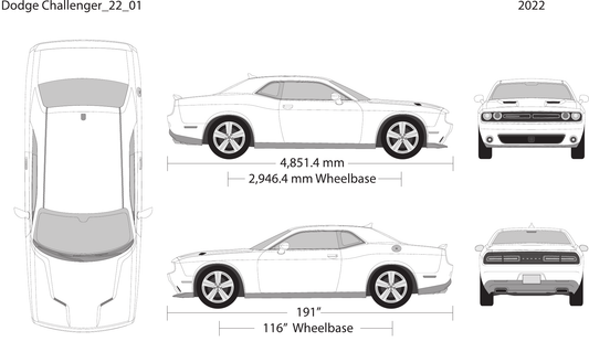 2022 Dodge Challenger vector wrap template, Design-Ready PDF - GravBase