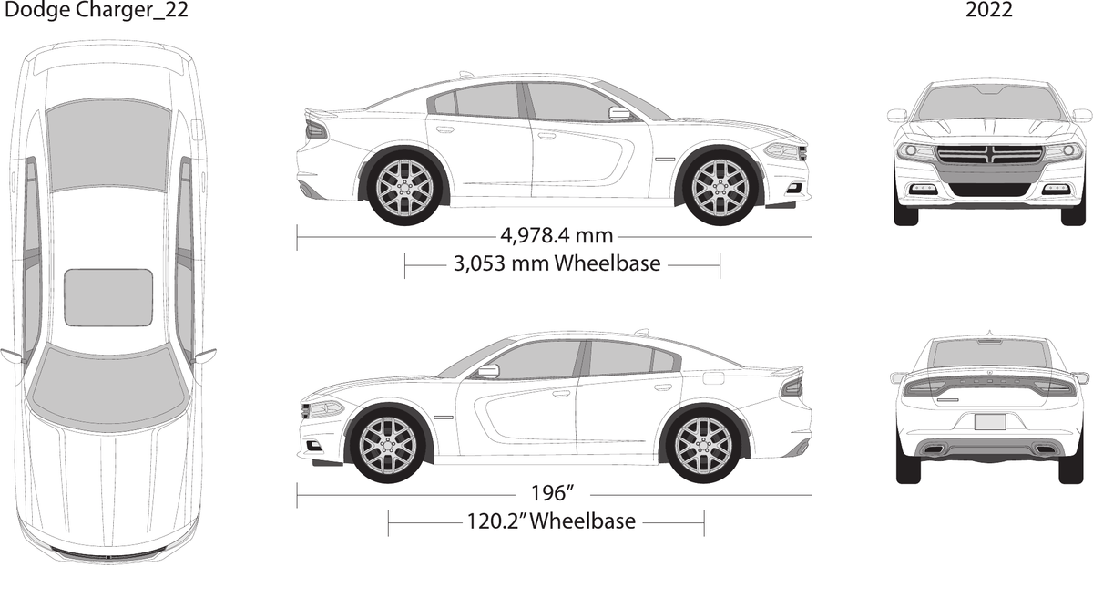2022 Dodge Charger vector wrap template, Design-Ready PDF - GravBase