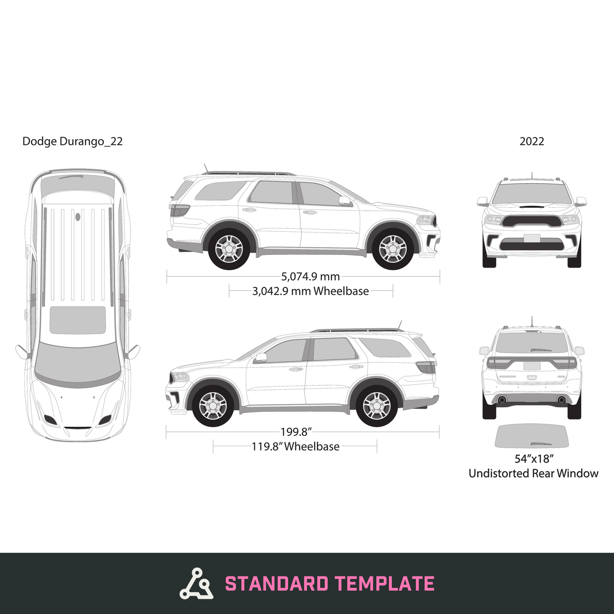 2022 Dodge Durango vector wrap template, Design-Ready PDF - GravBase