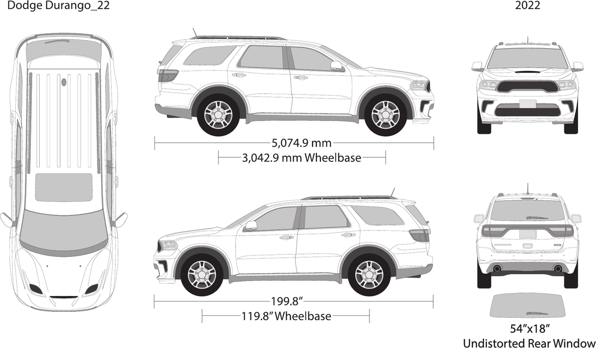 2022 Dodge Durango vector wrap template, Design-Ready PDF - GravBase