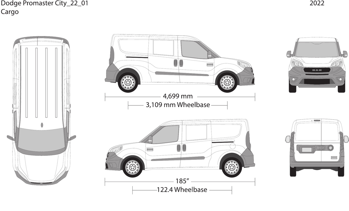 2022 Dodge Promaster City vector wrap template V01, Design-Ready PDF - GravBase