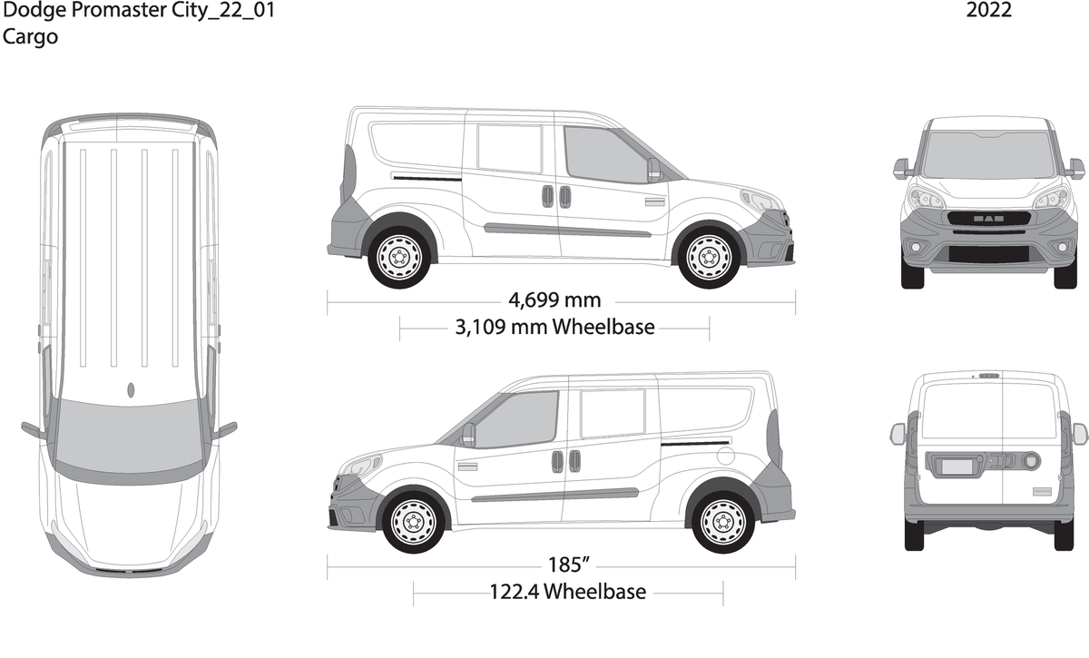 2022 Dodge Promaster City V01 Vehicle Wrap Template