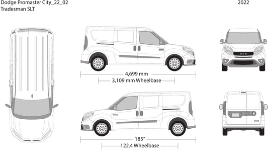 2022 Dodge Promaster City vector wrap template V02, Design-Ready PDF - GravBase