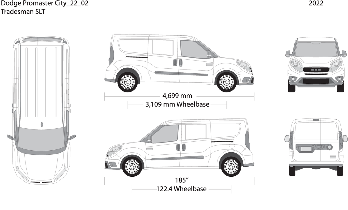 2022 Dodge Promaster City V02 Vehicle Wrap Template