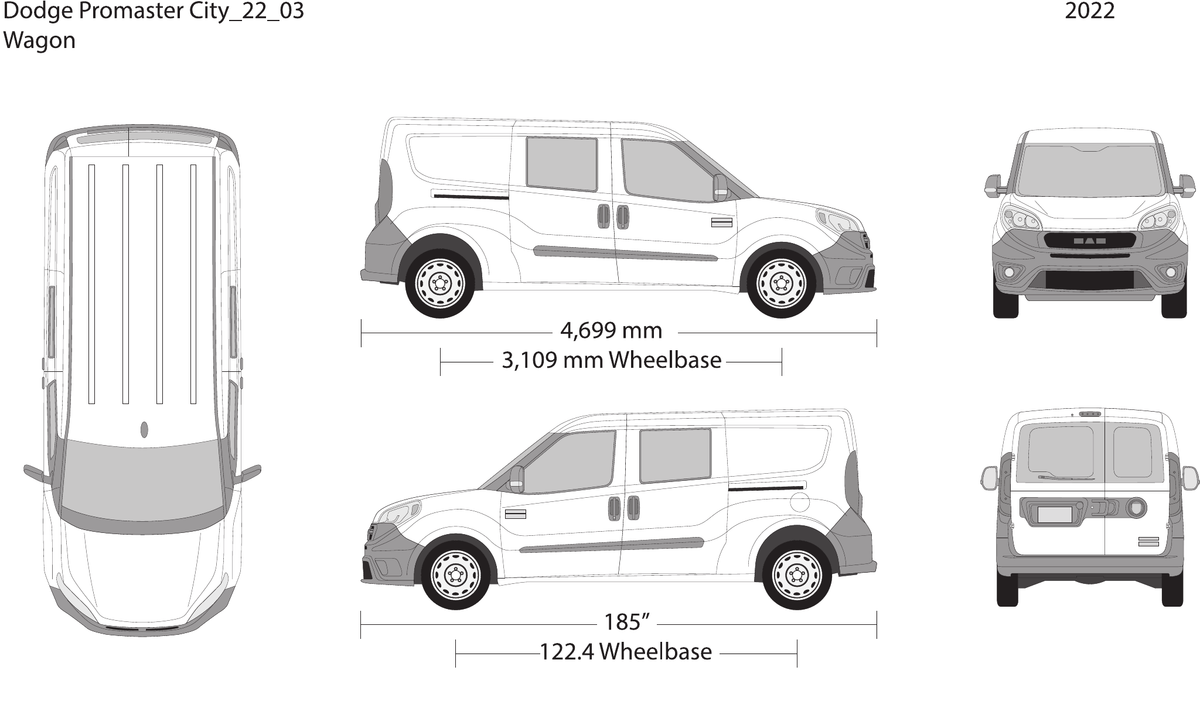 2022 Dodge Promaster City vector wrap template V03, Design-Ready PDF - GravBase