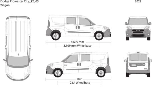 2022 Dodge Promaster City vector wrap template V03, Design-Ready PDF - GravBase