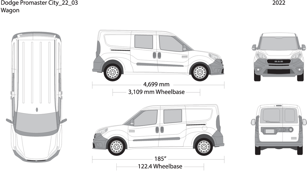 2022 Dodge Promaster City V03 Vehicle Wrap Template