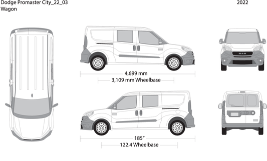 2022 Dodge Promaster City V03 Vehicle Wrap Template