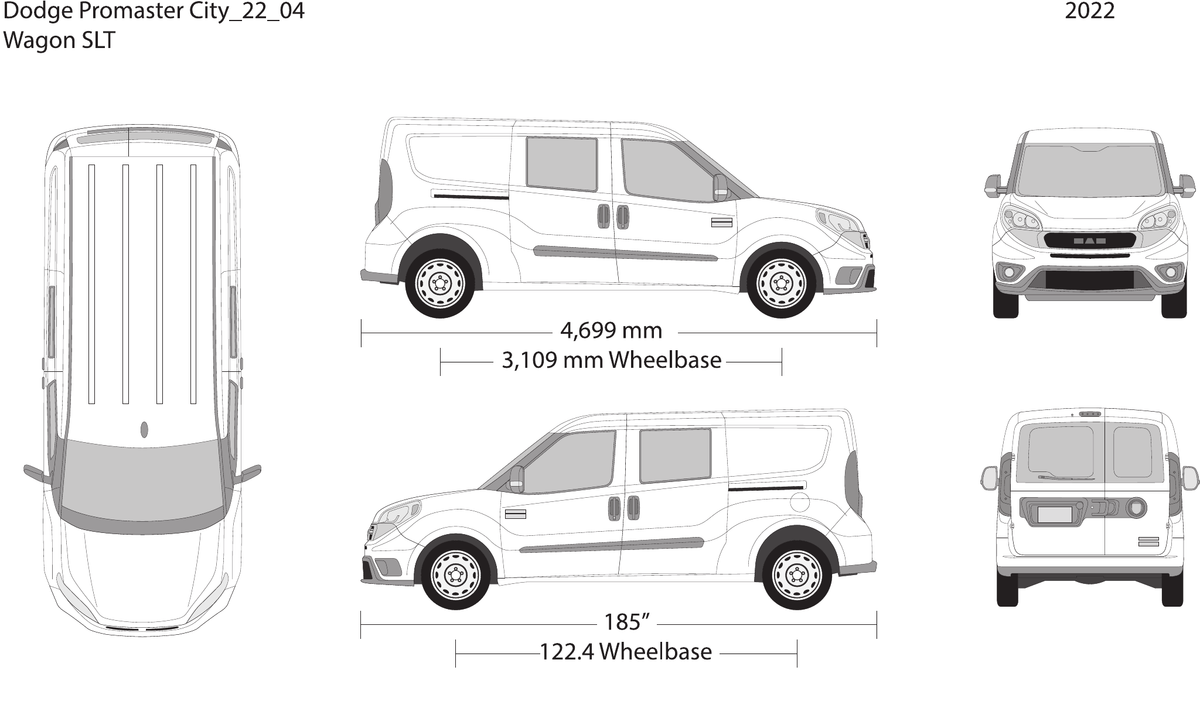 2022 Dodge Promaster City vector wrap template V04, Design-Ready PDF - GravBase