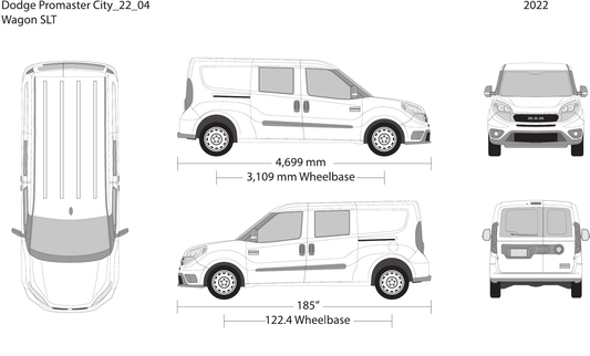 2022 Dodge Promaster City vector wrap template V04, Design-Ready PDF - GravBase