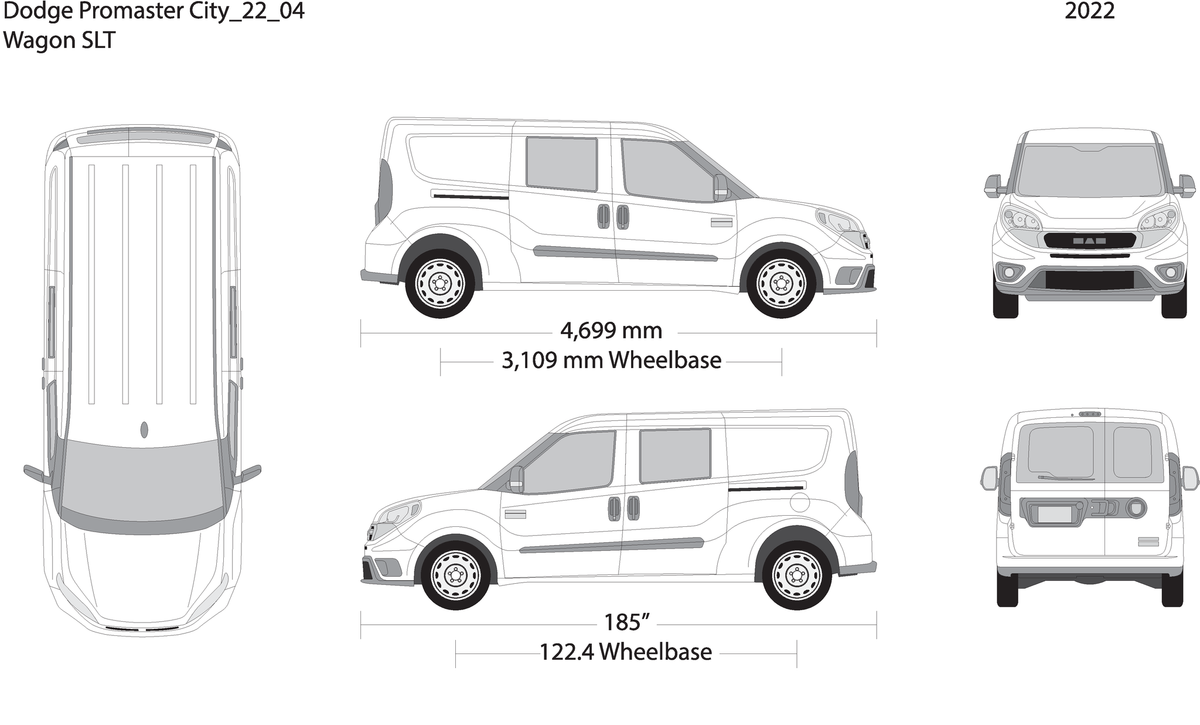 2022 Dodge Promaster City V04 Vehicle Wrap Template