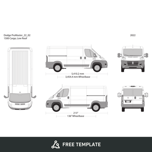 2022 Dodge Promaster free vector vehicle wrap template - GravBase