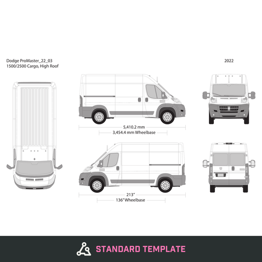 2022 Dodge Promaster vector wrap template V03, Design-Ready PDF - GravBase