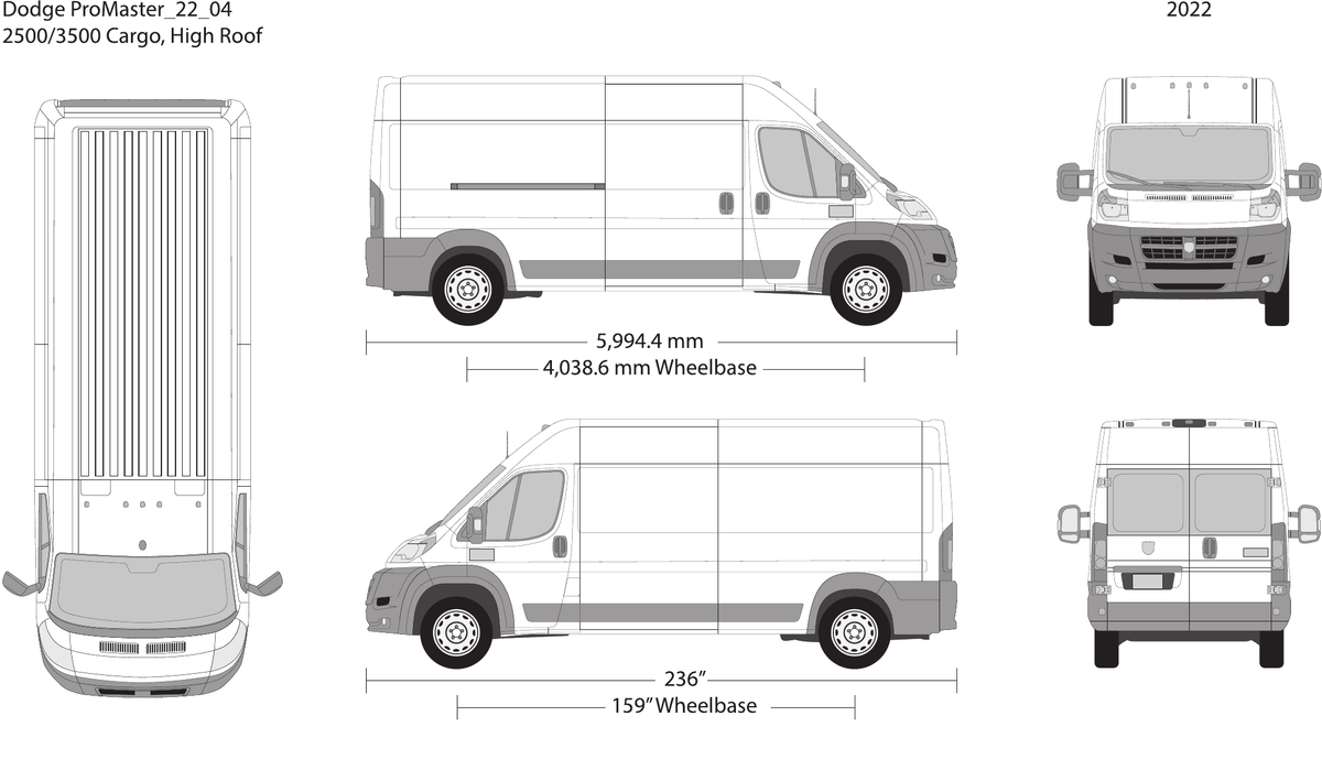 2022 Dodge Promaster vector wrap template V04, Design-Ready PDF - GravBase