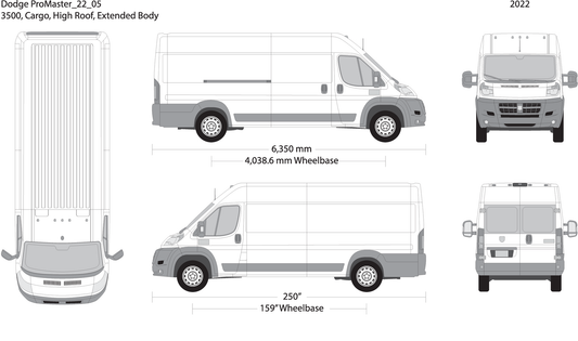 2022 Dodge Promaster V05 Vehicle Wrap Template