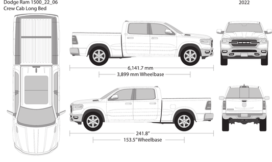 2022 Dodge Ram 1500 vector wrap template V06, Design-Ready PDF - GravBase