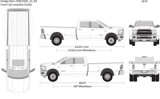 2022 Dodge Ram 2500_3500 free vector vehicle wrap template - GravBase