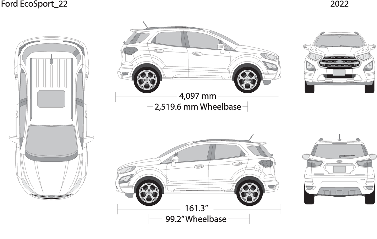 2022 Ford Ecosport V22 Vehicle Wrap Template
