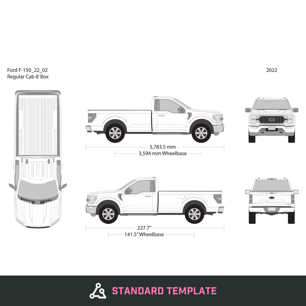 2022 Ford F-150 vector wrap template V02, Design-Ready PDF - GravBase