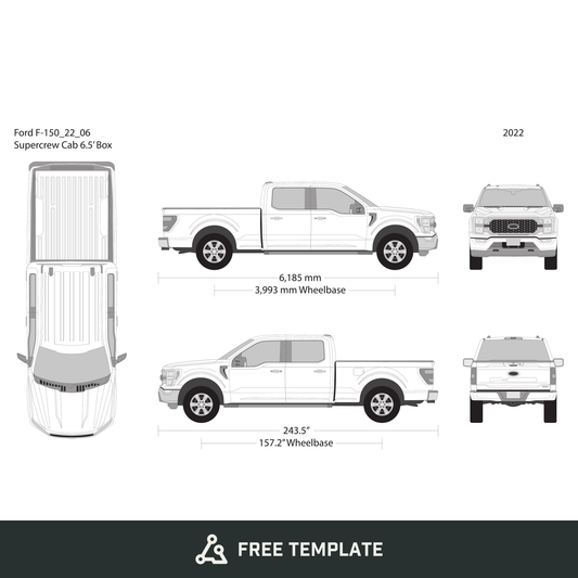 2022 Ford F-150 free vector vehicle wrap template - GravBase