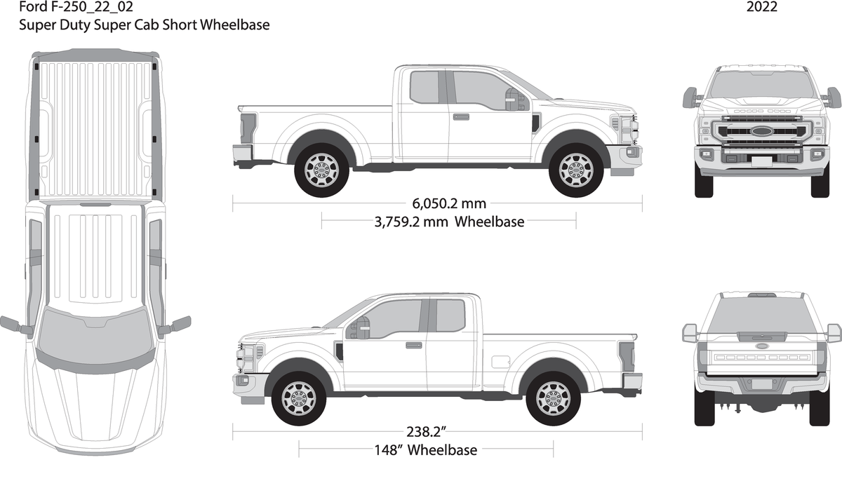 2022 Ford F 250 V02 Vehicle Wrap Template