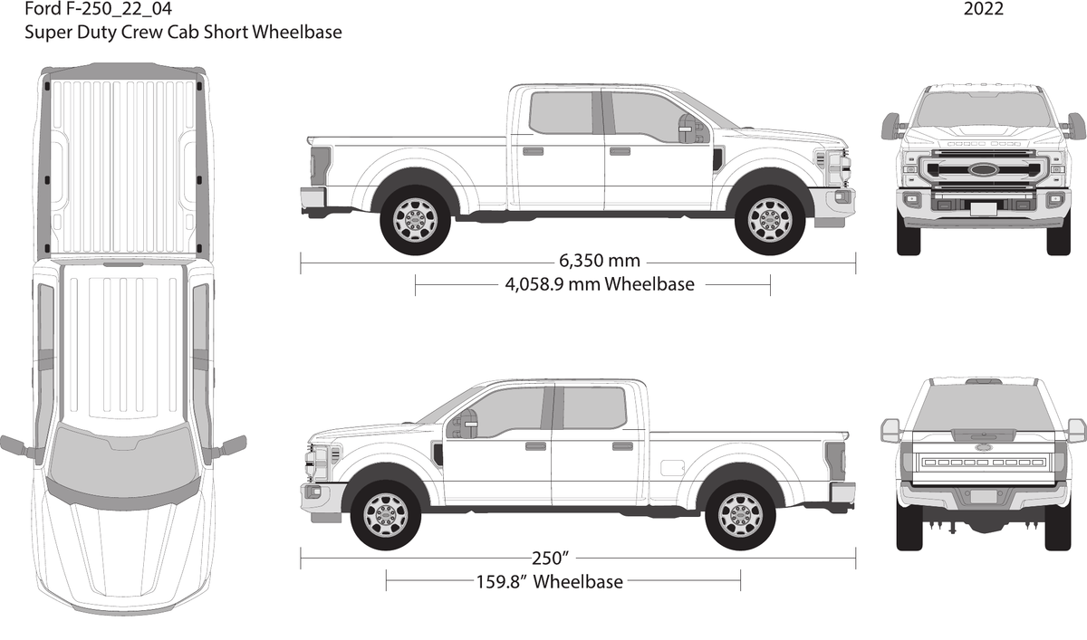 2022 Ford F-250 vector wrap template V04, Design-Ready PDF - GravBase